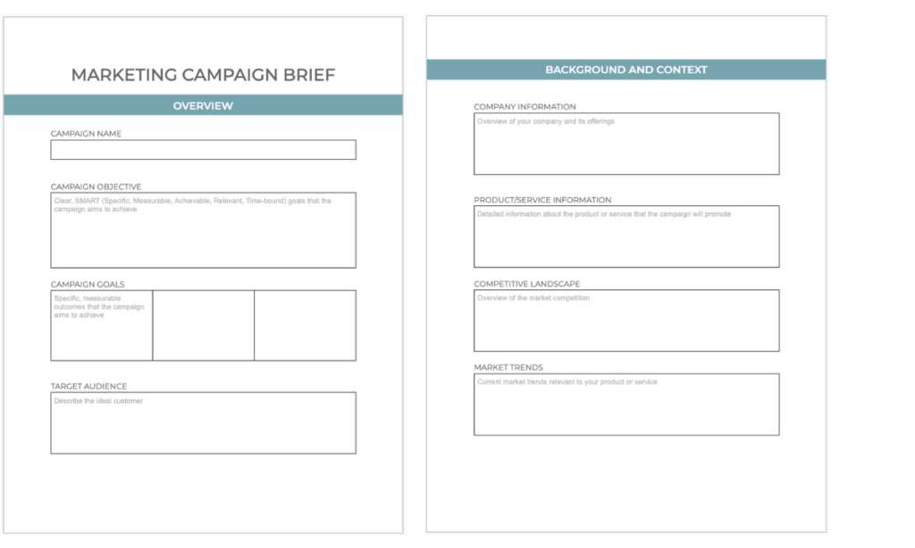 free marketing brief template